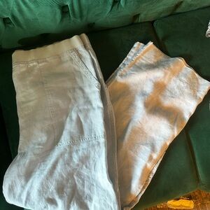 Light Blue Linen Jogger Pants